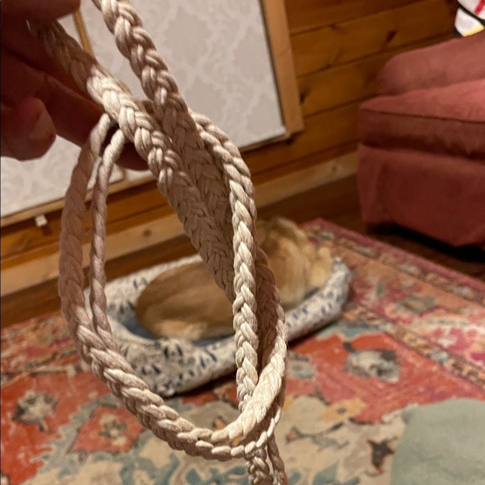 38”-40” long Braided Cream Rope Belt